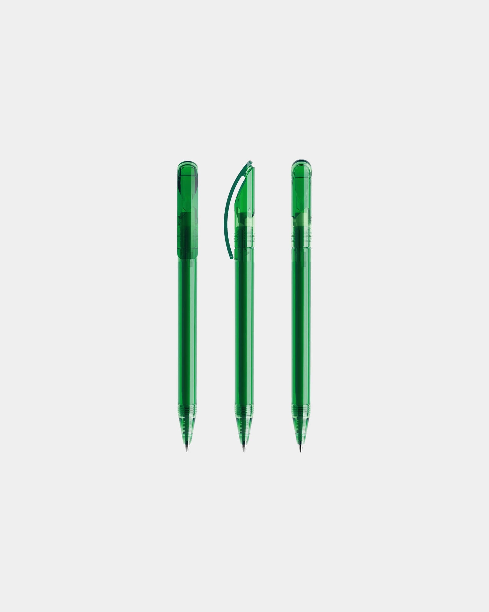 Penna trasparente Prodir DS3 TTT da personalizzare - Verde Scuro Trasparente