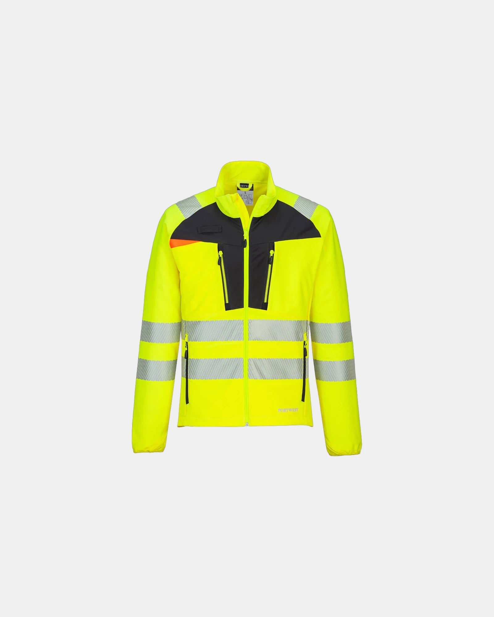 Sottomaglia zip alta visibilità da personalizzare - Giallo-Nero
