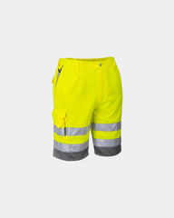 Bermuda alta visibilità poliestere-cotone da personalizzare - Giallo-Verde