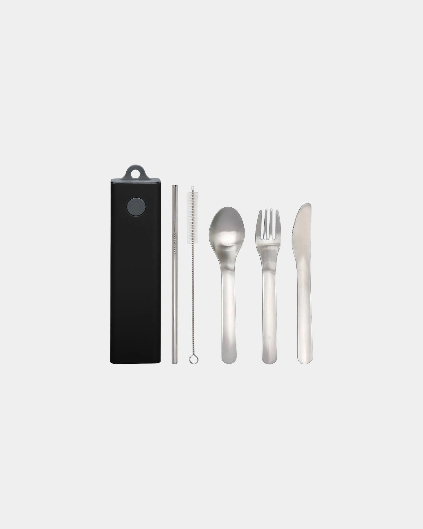 Set posate acciaio inossidabile 5 pezzi da personalizzare - Nero-Grigio