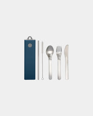 Set posate acciaio inossidabile 5 pezzi da personalizzare - Blu Navy