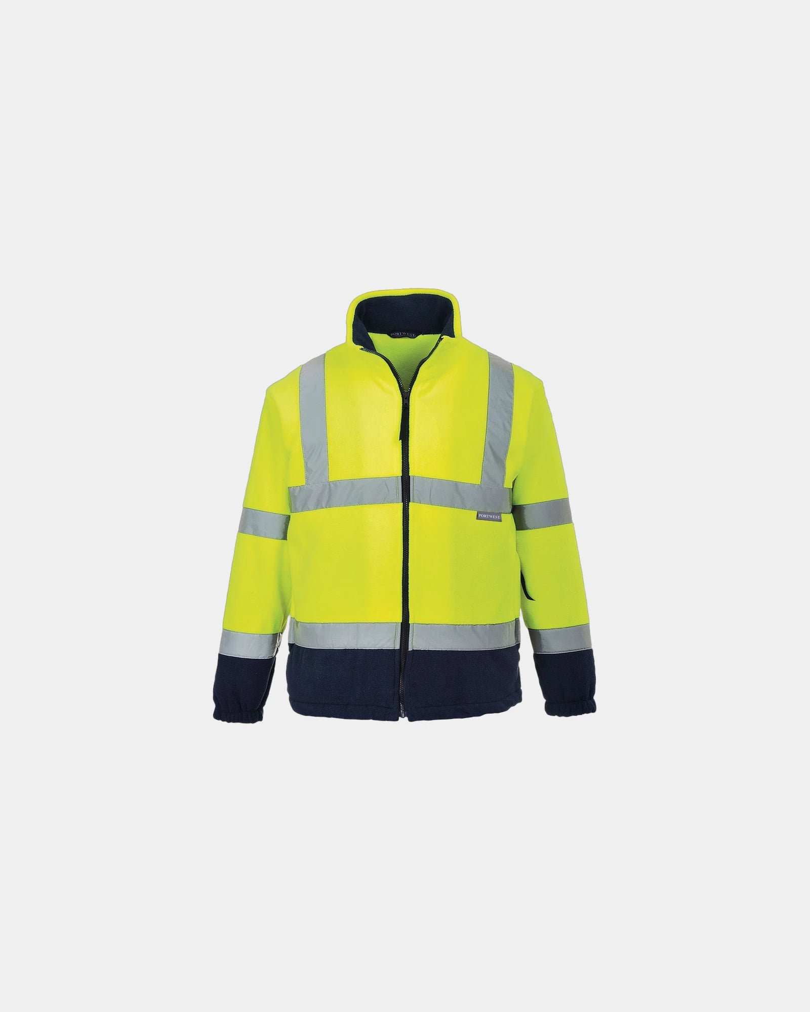Pile bicolore alta visibilità certificata da personalizzare - Giallo-Blu Navy