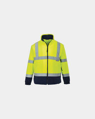 Pile bicolore alta visibilità certificata da personalizzare - Giallo-Blu Navy