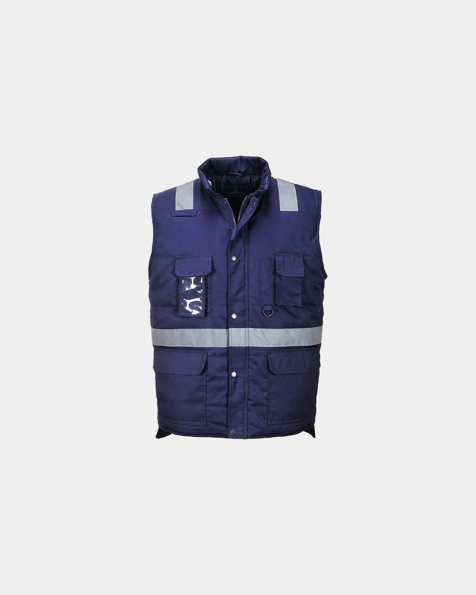 Gilet imbottito poliestere alta visibilità da personalizzare - Blu Navy