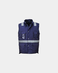 Gilet imbottito poliestere alta visibilità da personalizzare - Blu Navy