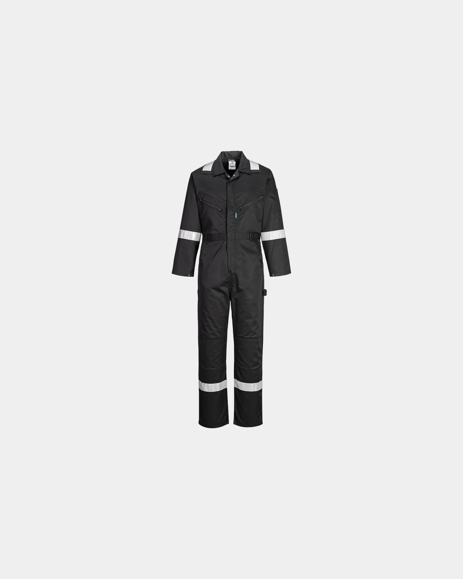 Tuta da lavoro riflettente 245 g/m² da personalizzare - Nero-Blu Cielo