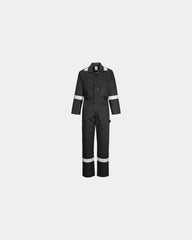 Tuta da lavoro riflettente 245 g/m² da personalizzare - Nero-Blu Cielo