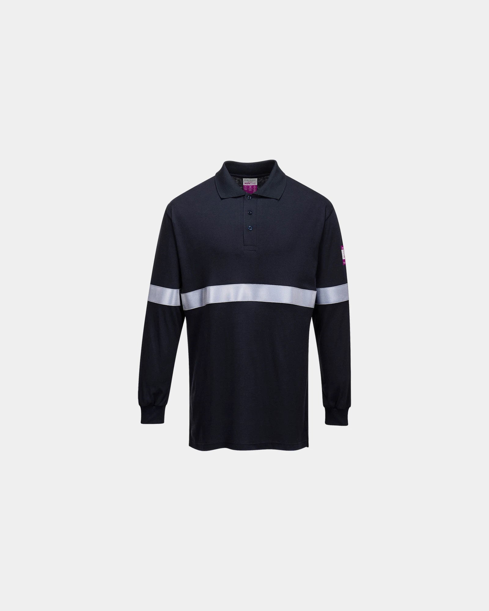 Polo maniche lunghe antistatico ignifugo da personalizzare - Blu Navy