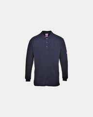 Polo maniche lunghe antistatica ignifuga da personalizzare - Blu Navy