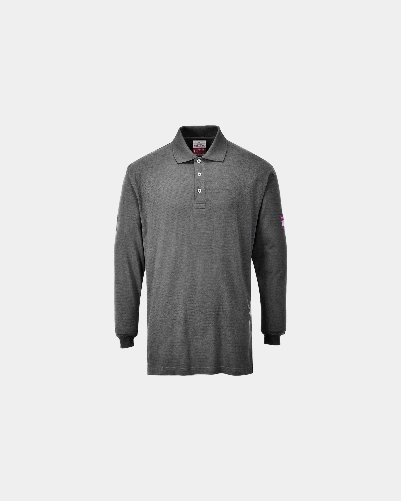 Polo maniche lunghe antistatica ignifuga da personalizzare - Grigio