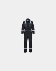 Tuta ignifuga 280g elasticizzata da personalizzare - Nero-Blu Cielo