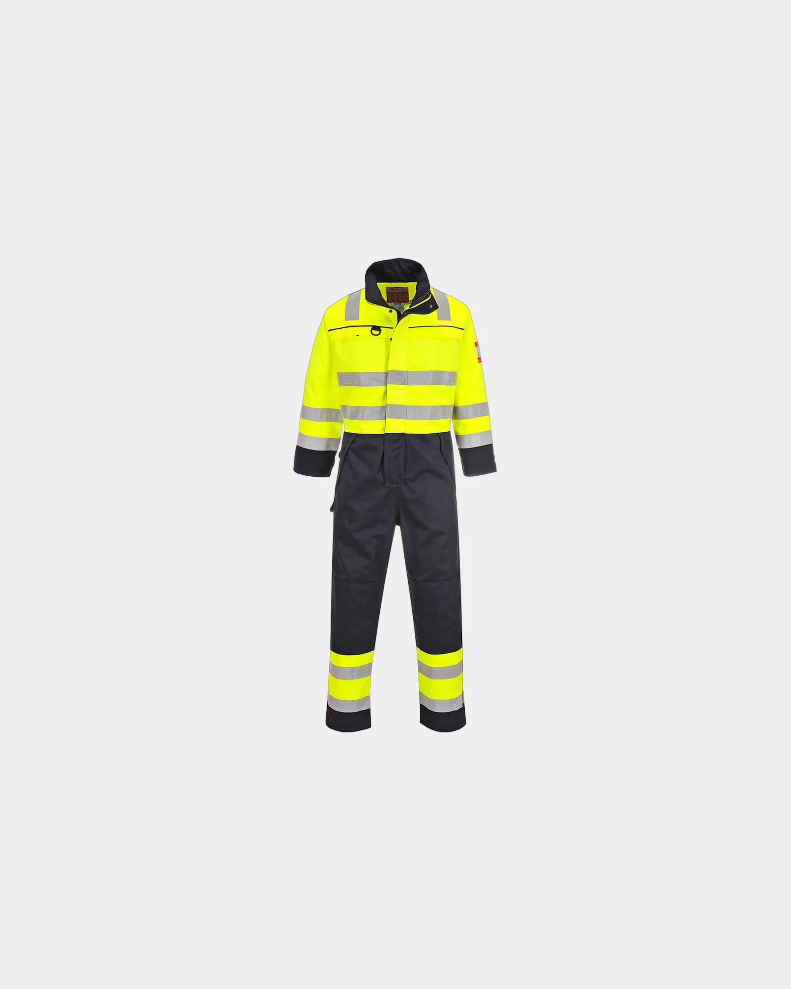 Tuta alta visibilità multirischio ignifuga da personalizzare - Giallo-Blu Navy