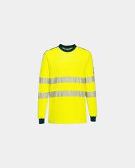 T-shirt alta visibilità ignifugo WX3 da personalizzare - Giallo-Blu Navy