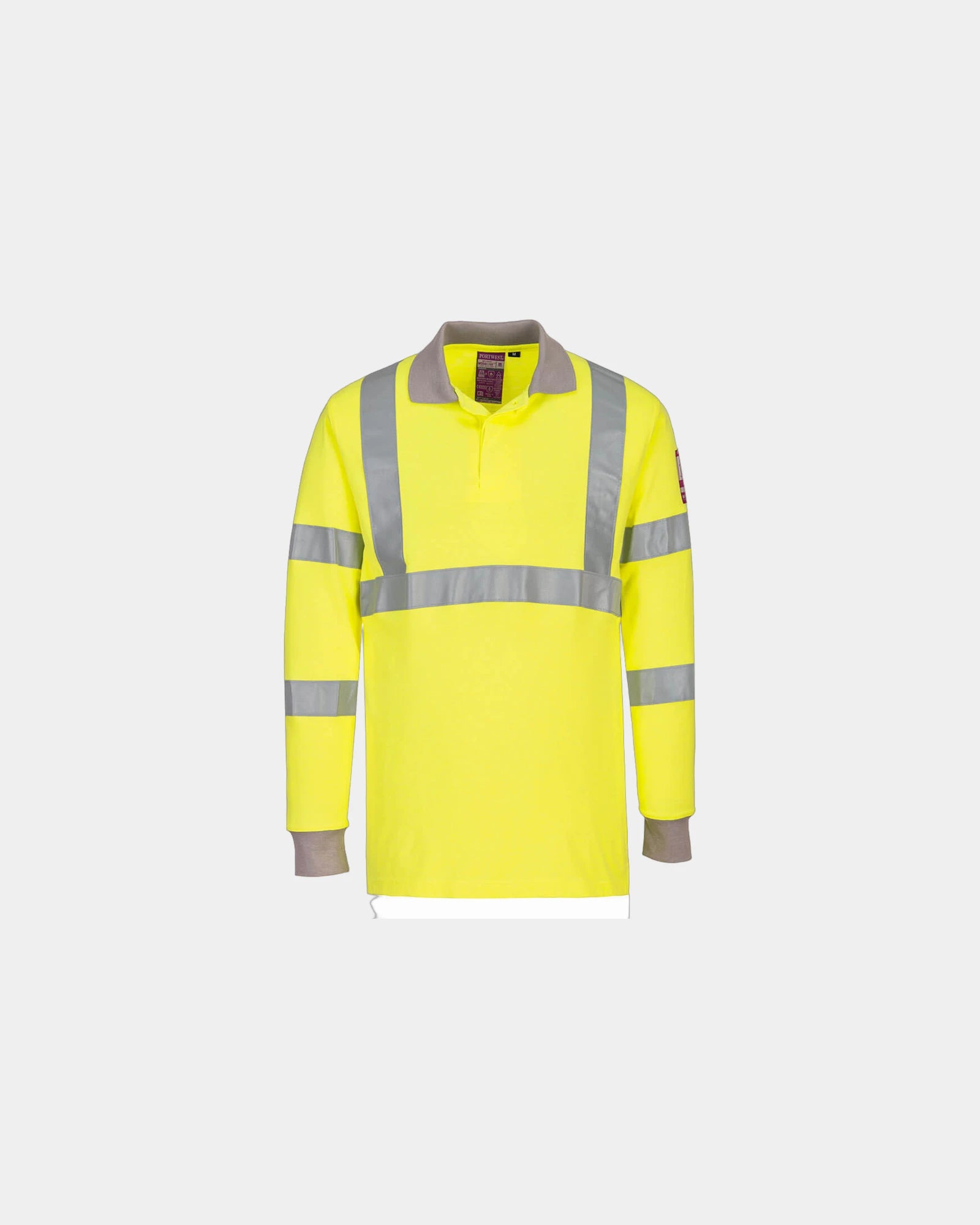 Polo maniche lunghe alta visibilità da personalizzare - Giallo