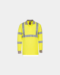Polo maniche lunghe alta visibilità da personalizzare - Giallo