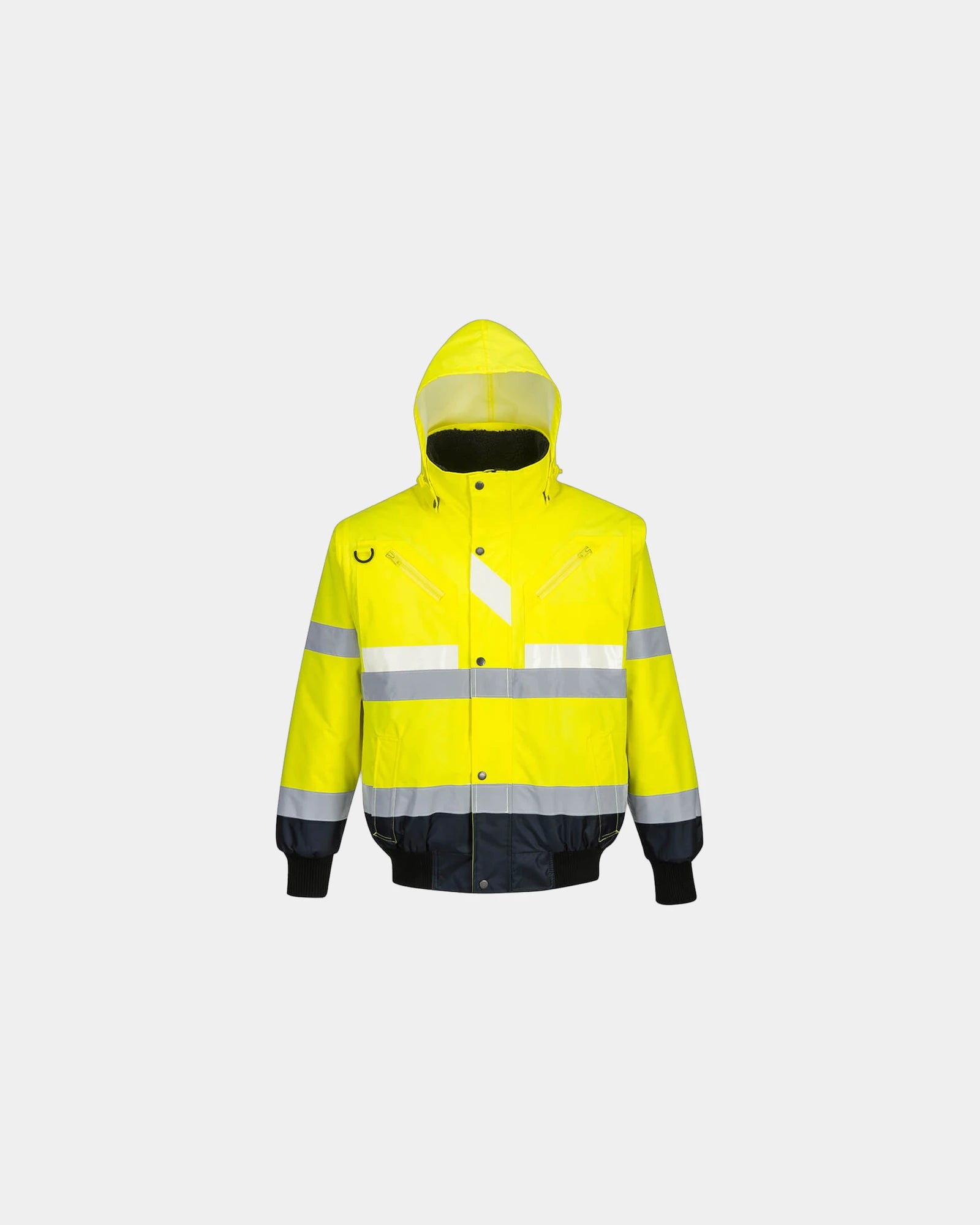 Giubbotto 3-in-1 alta visibilità da personalizzare - Giallo-Blu Navy