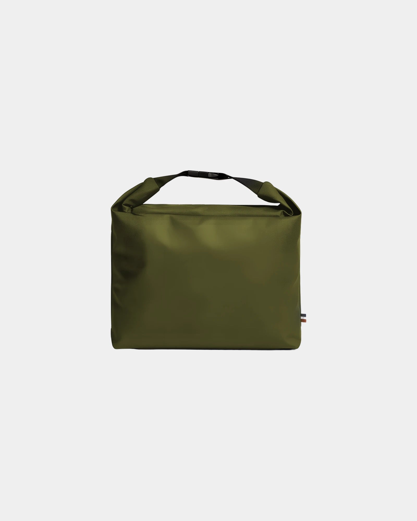 Borsa termica RPET Goodjour Rolltop da personalizzare - Verde Scuro-Nero