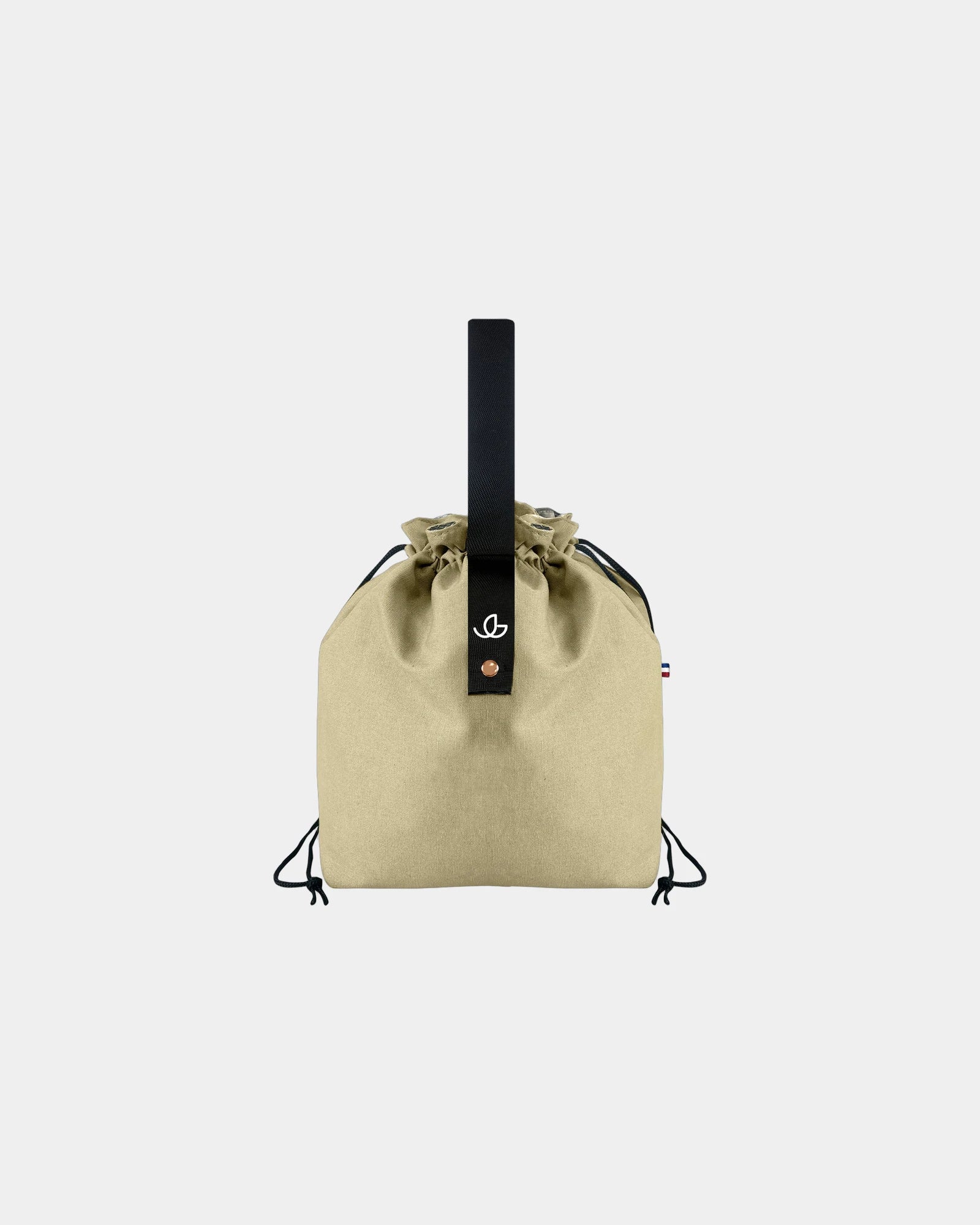 Sacca pranzo cotone riciclato Goodjour da personalizzare - Beige-Nero