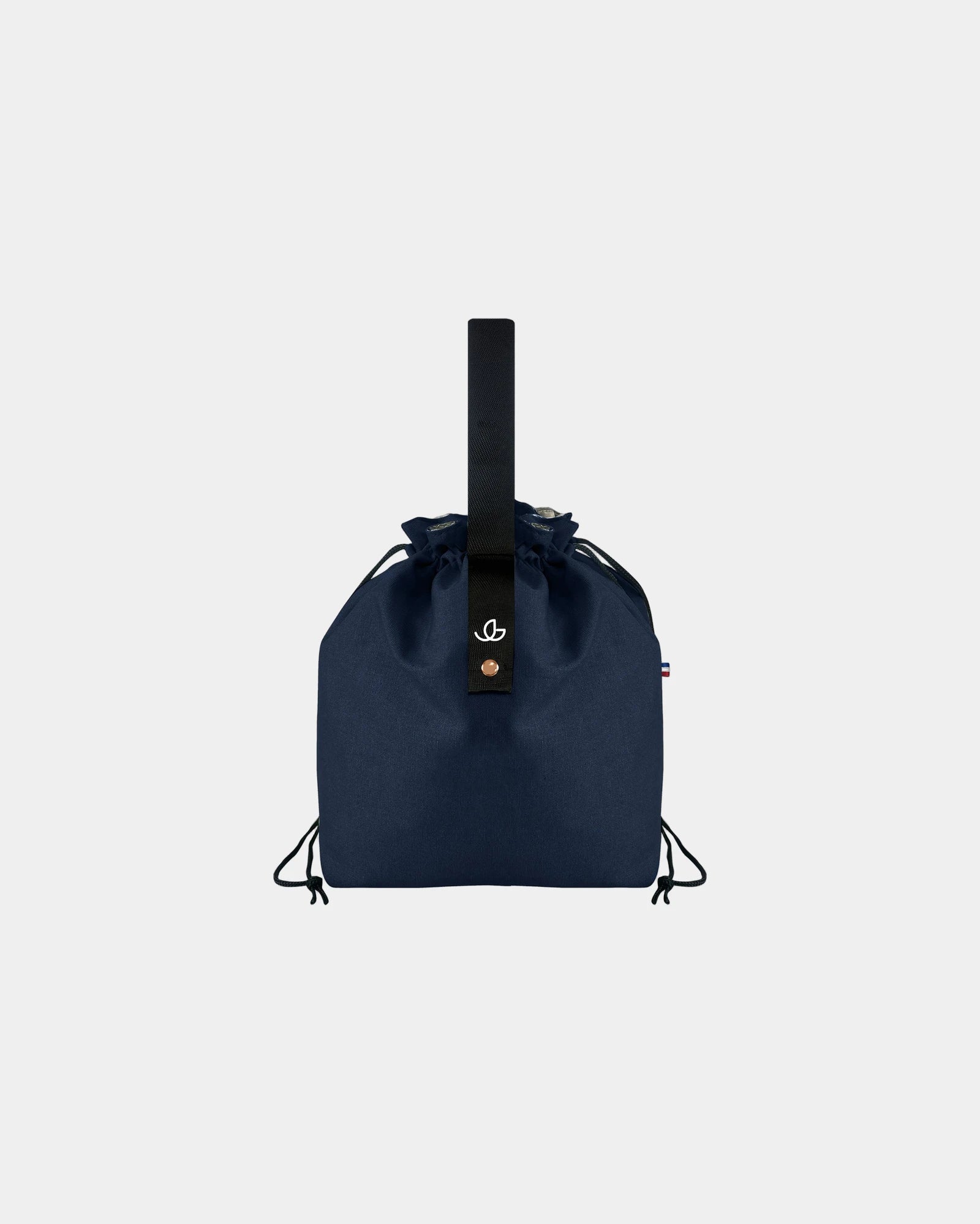 Sacca pranzo cotone riciclato Goodjour da personalizzare - Blu Navy-Nero