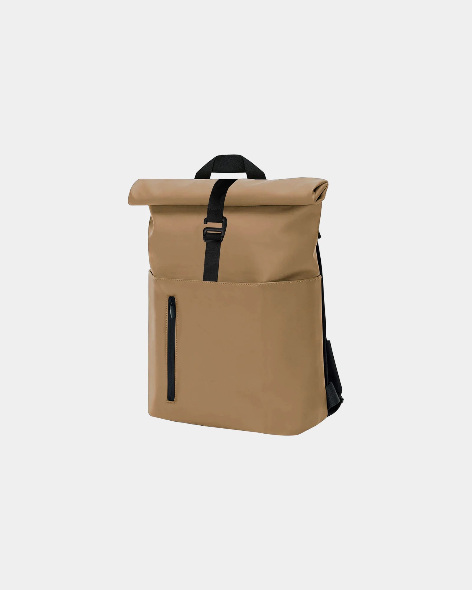 Zaino poliuretano riciclato a chiusura a rollo da personalizzare - Beige-Nero