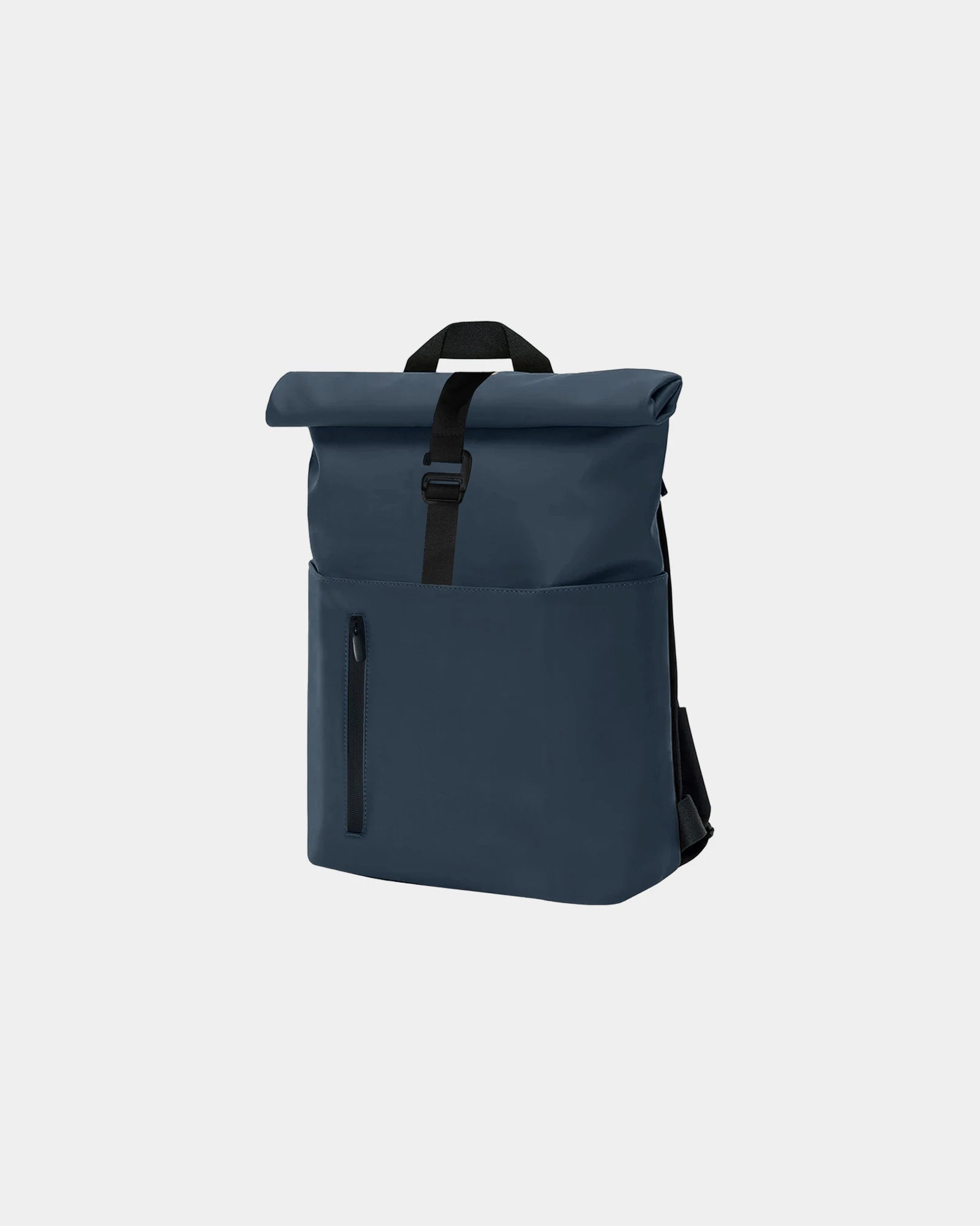 Zaino poliuretano riciclato a chiusura a rollo da personalizzare - Blu Navy-Nero