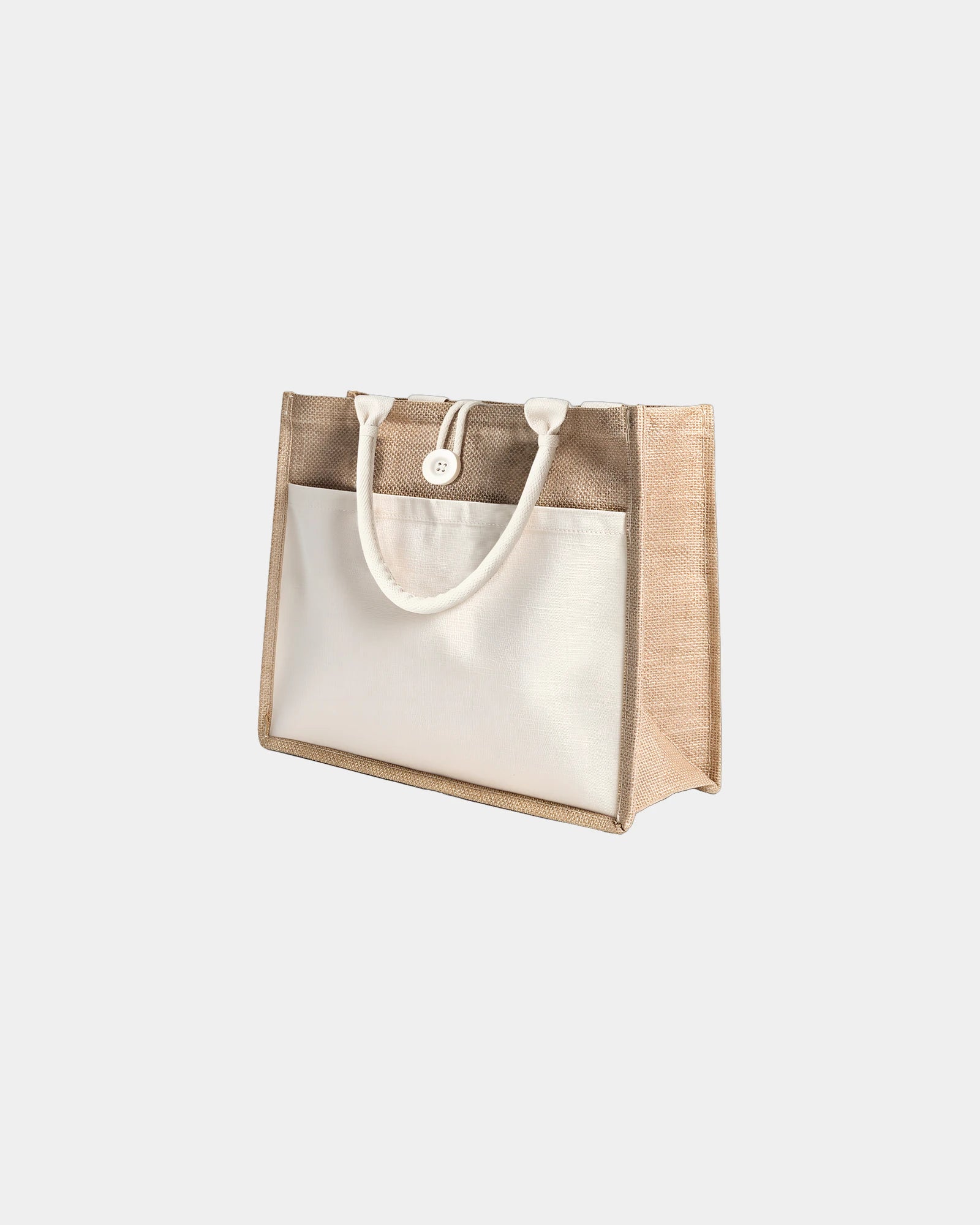 Borsa in juta cotone riciclato Goodjour da personalizzare - Ecru