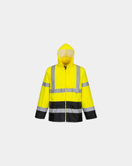 Giacca antipioggia alta visibilità da personalizzare - Giallo-Nero