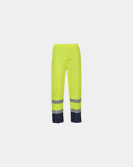 Pantalone antipioggia alta visibilità da personalizzare - Giallo-Blu Navy
