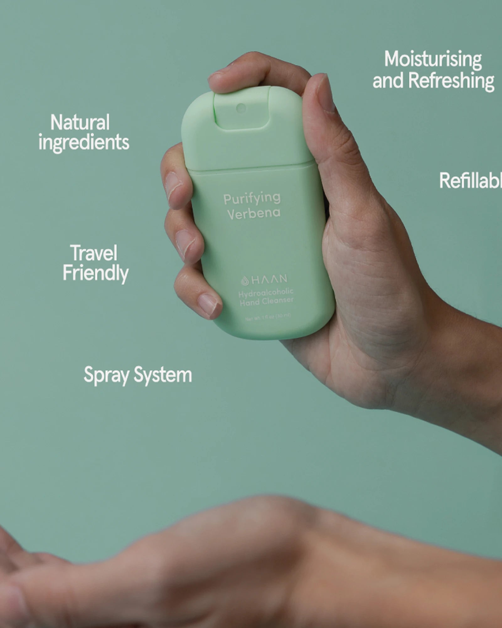 Igienizzante mani HAAN 30ml ricaricabile da personalizzare