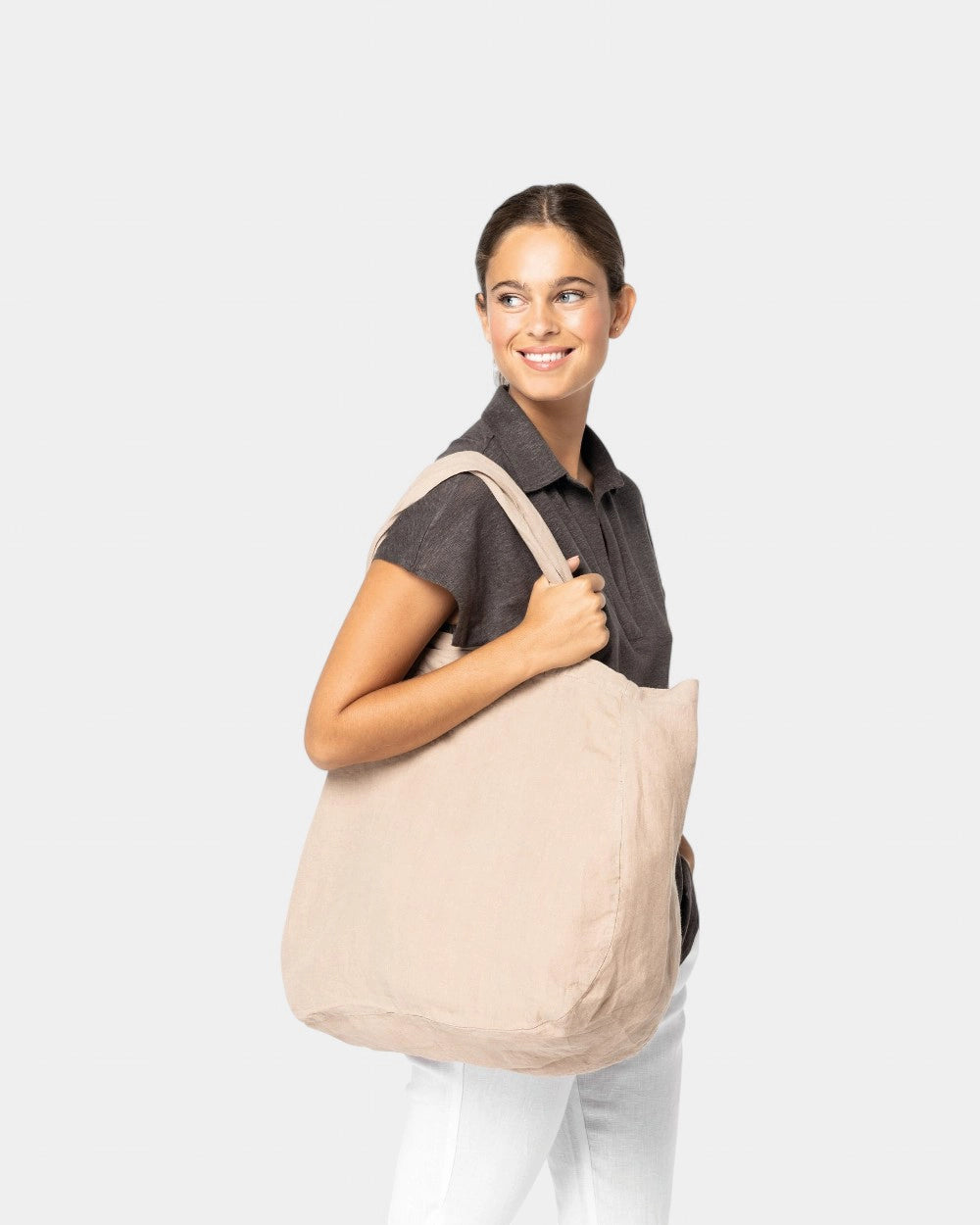 Borsa shopping in lino da personalizzare