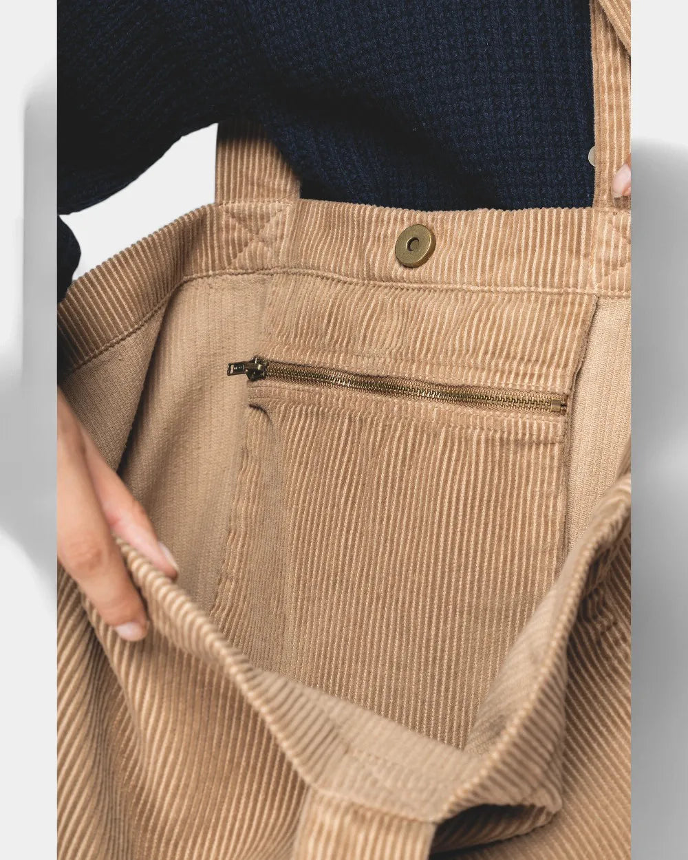 Borsa délavé in velluto a coste da personalizzare - 2