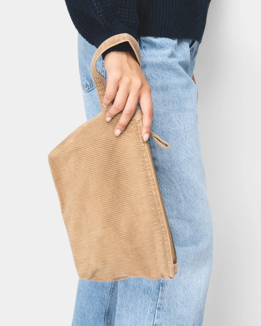 Pochette délavé in velluto a coste da personalizzare - 2