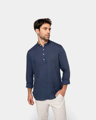 Camicia con collo Mao délavé uomo da personalizzare - 1