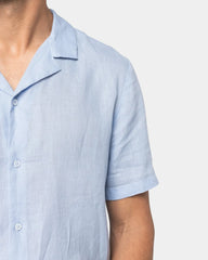 Camicia con collo bowling in lino uomo da personalizzare - 3