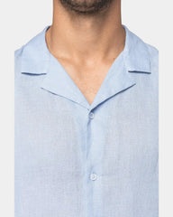 Camicia con collo bowling in lino uomo da personalizzare - 4