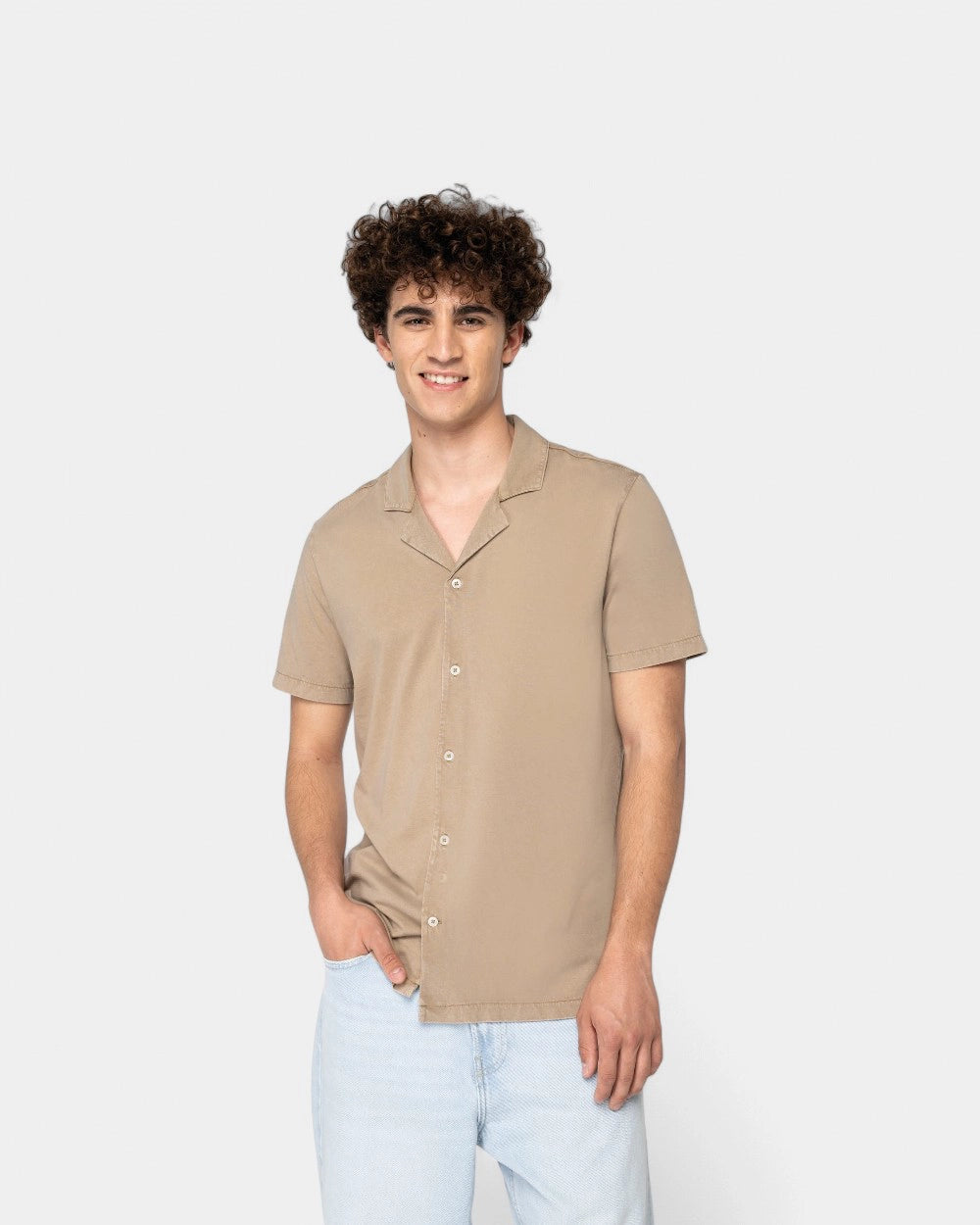 Camicia délavé maniche corte uomo da personalizzare