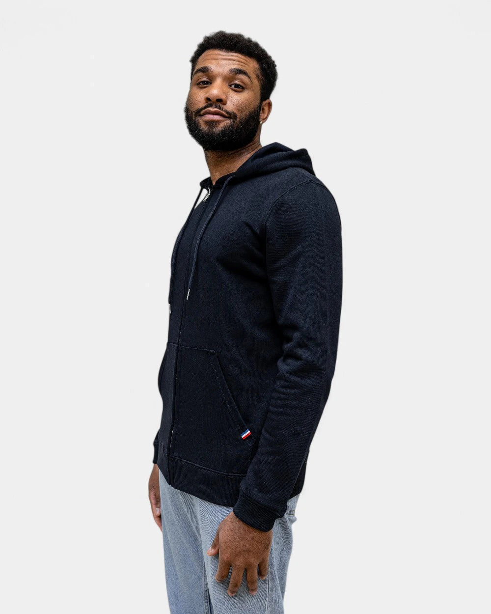 Hoodie uomo Made in France con zip da personalizzare - 1