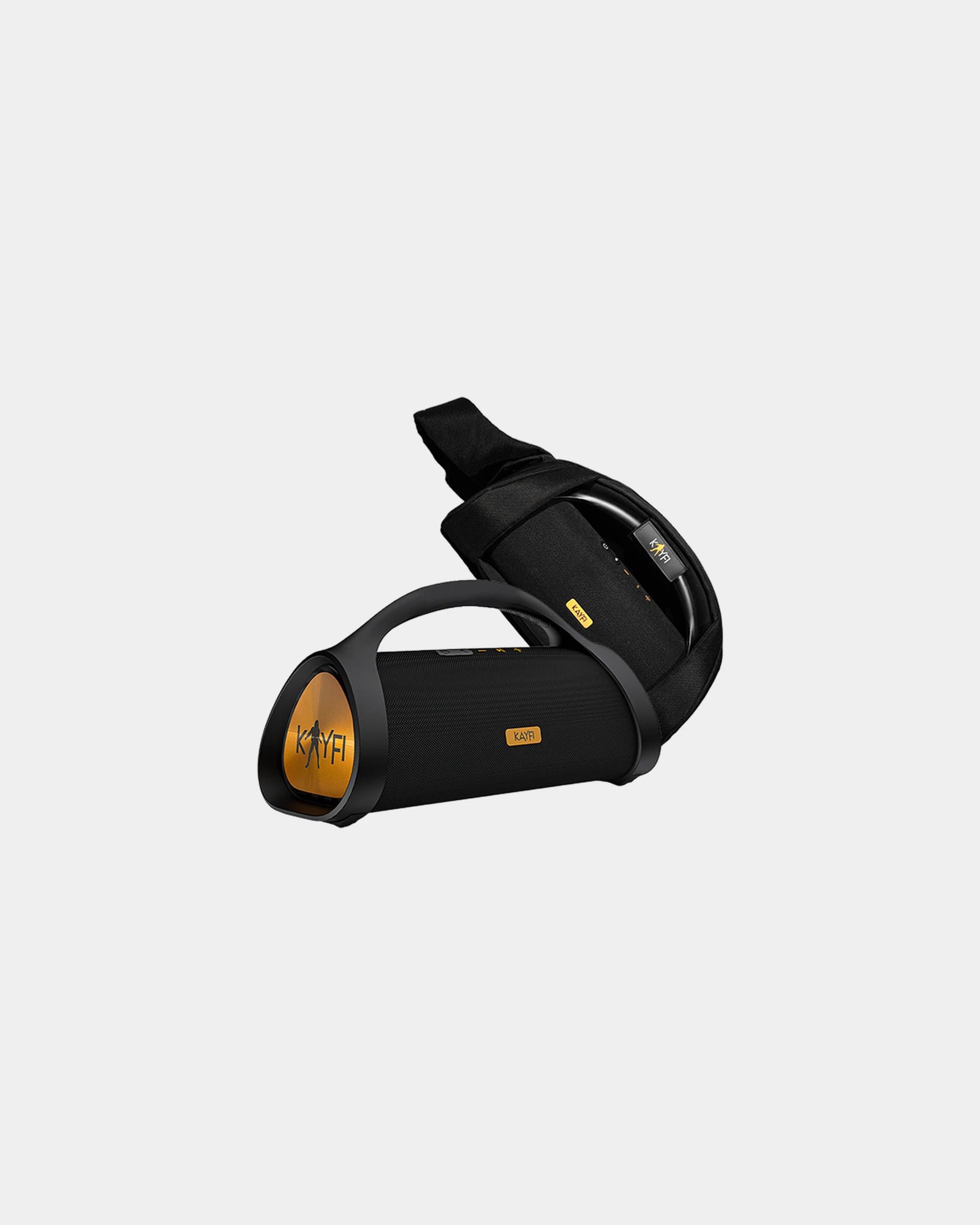 Speaker Kayfi con borsa da trasporto da personalizzare - Nero-Arancione
