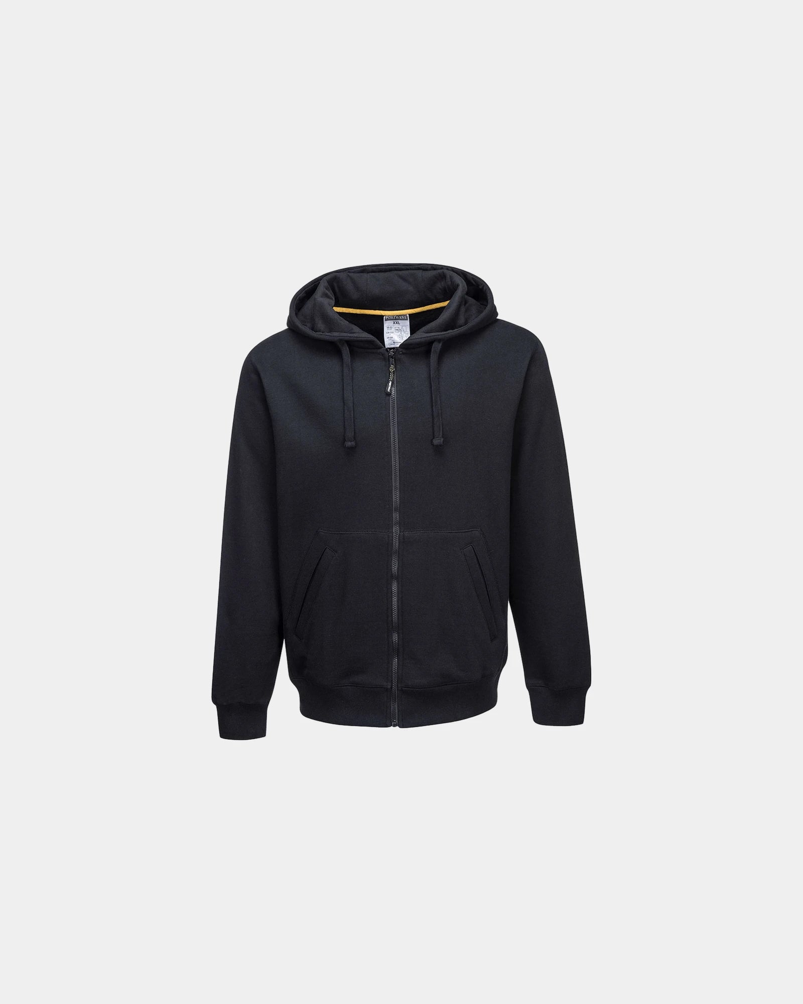 Felpa con cappuccio zip cotone 350g/m² da personalizzare - Nero-Blu Cielo