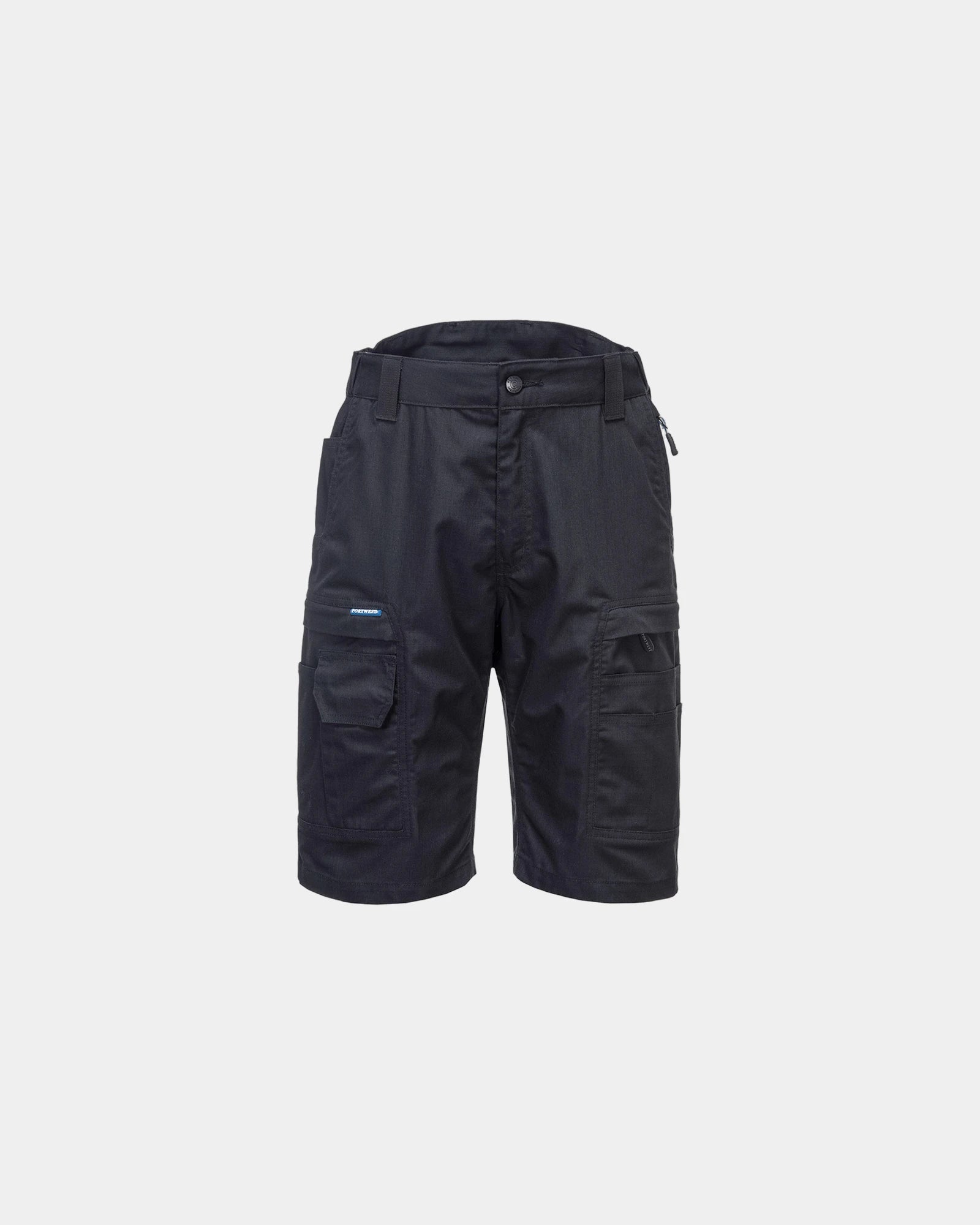 Bermuda antistrappo elasticizzato multitasche da personalizzare - Nero-Blu Cielo
