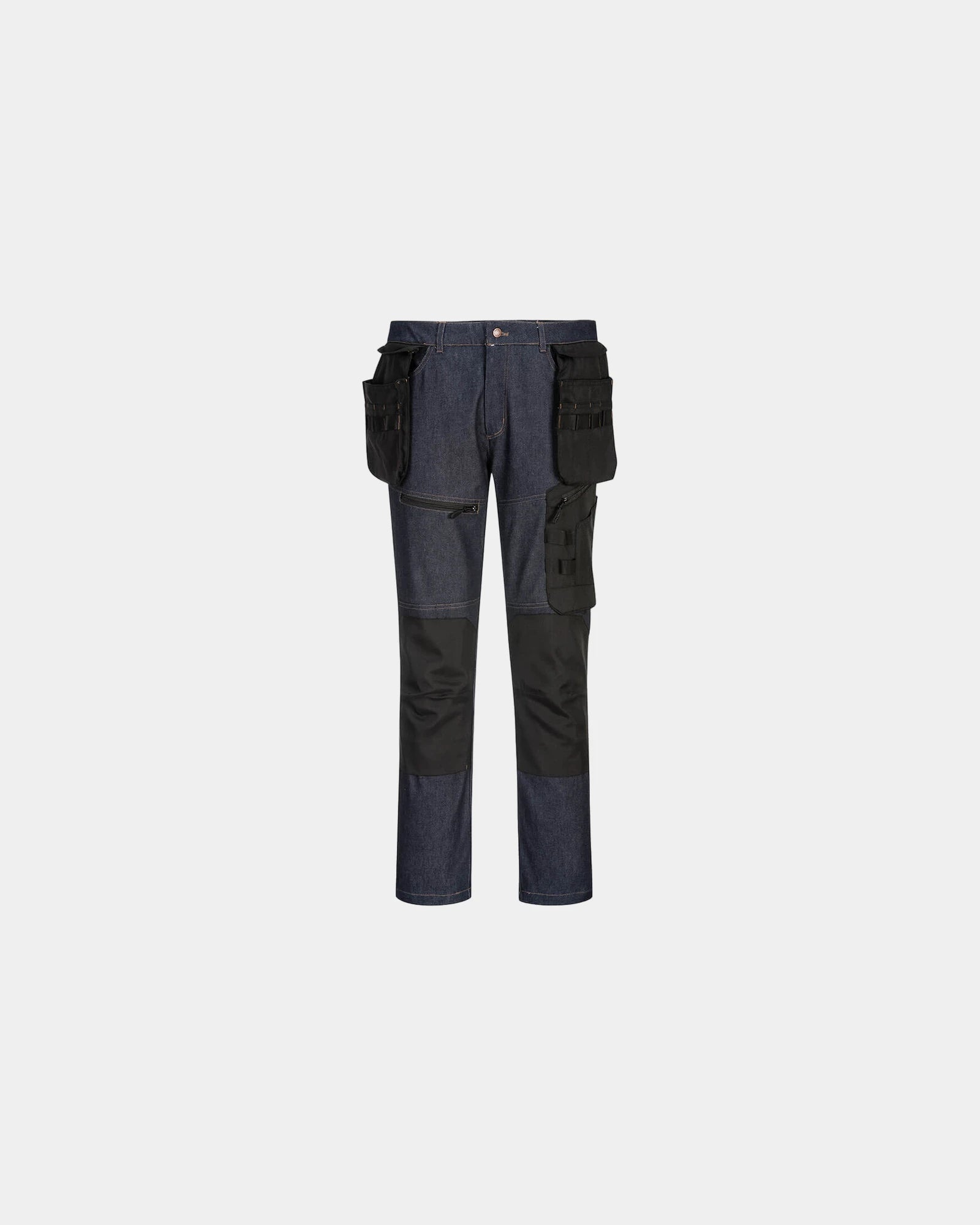 Pantaloni jeans elasticizzati tasche porta-utensili da personalizzare - Nero