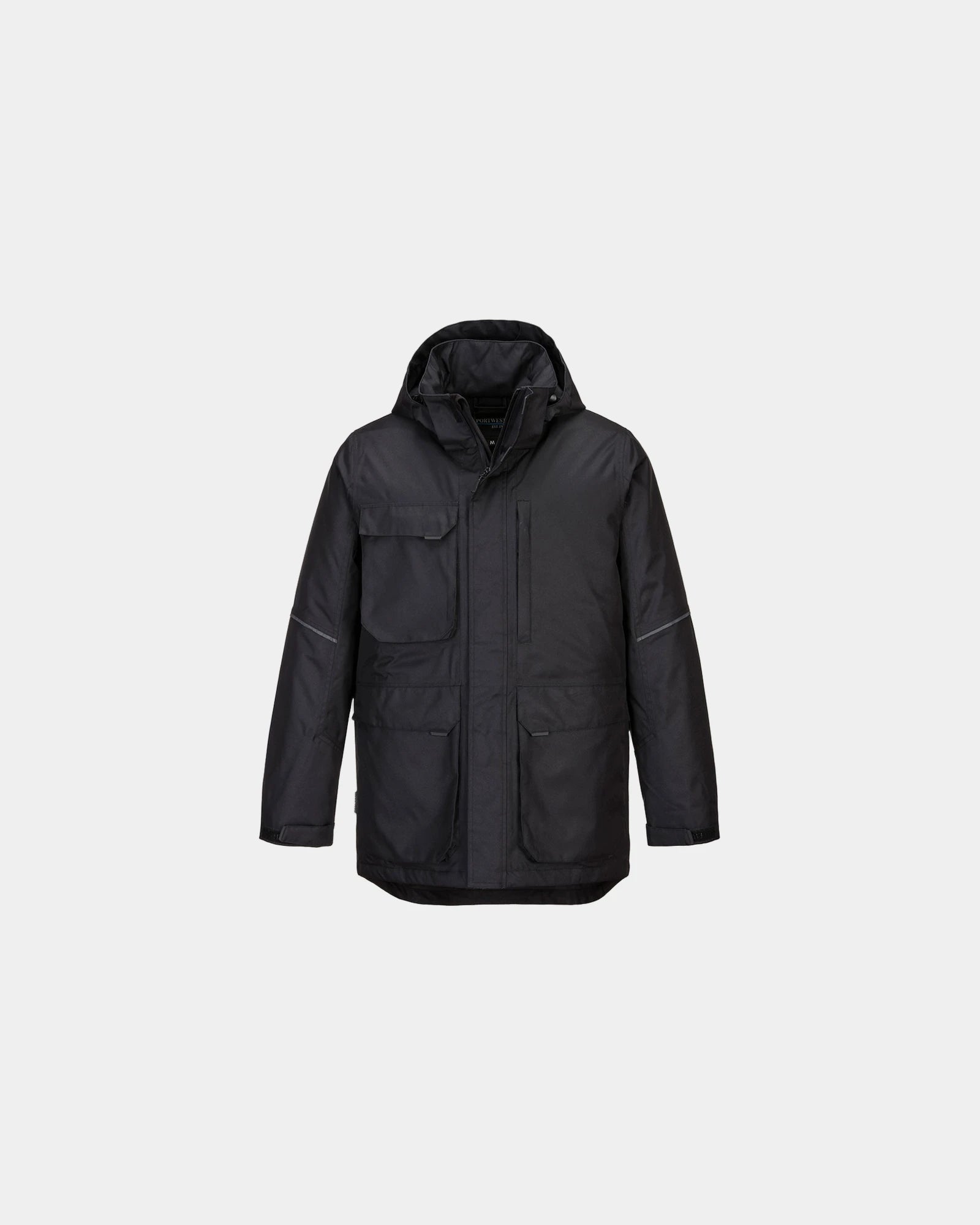 Parka impermeabile poliestere KX3 da personalizzare - Nero-Blu Cielo