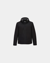 Softshell con cappuccio impermeabile a 3 strati da personalizzare - Nero-Blu Cielo