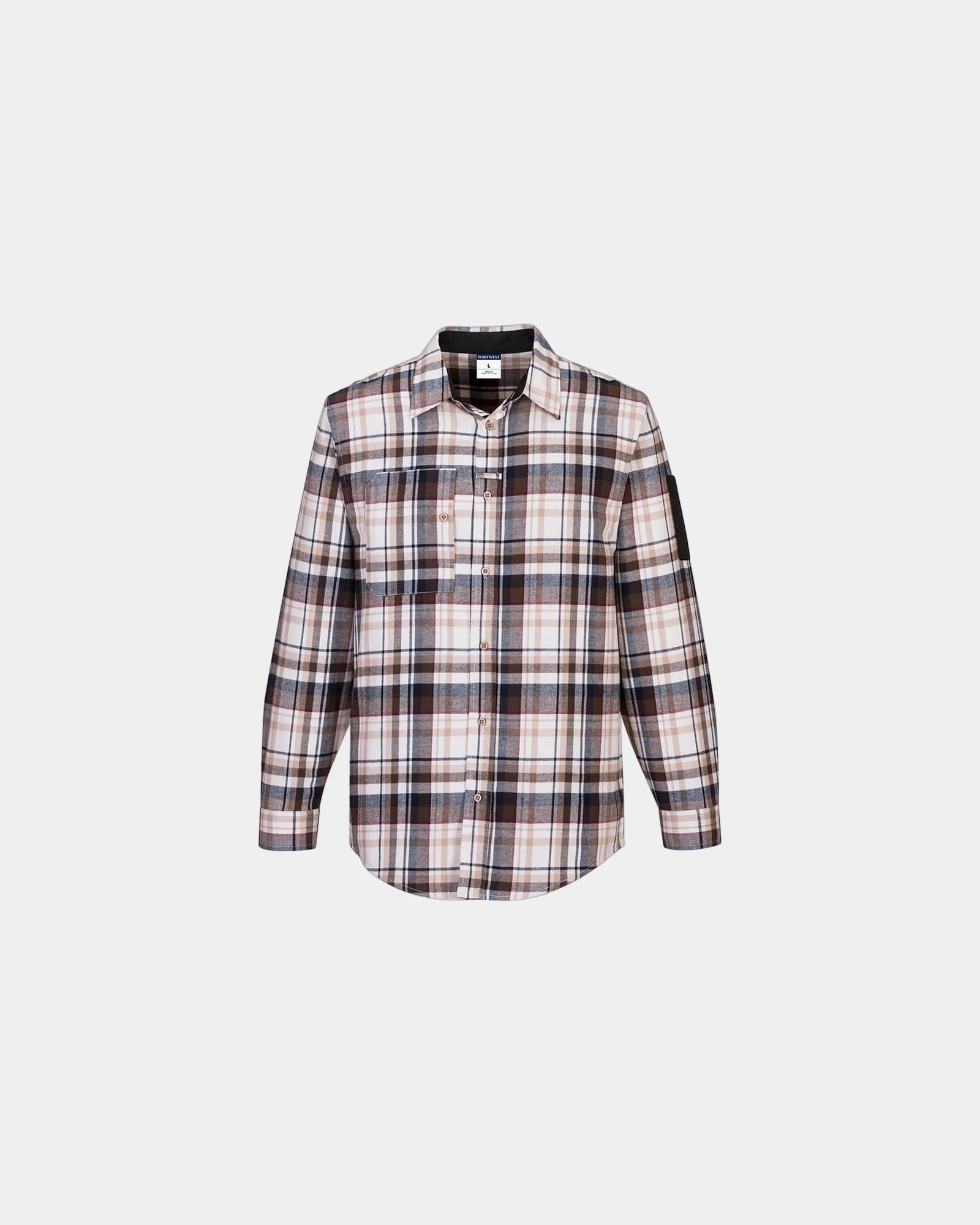 Camicia da lavoro a quadri cotone 100% da personalizzare - Marrone
