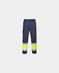Pantalone da lavoro Hi-Vis bicolore da personalizzare - Giallo-Blu Navy