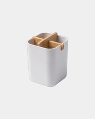 Portaspazzolini bambù Lexon Zen Cup da personalizzare - Bianco