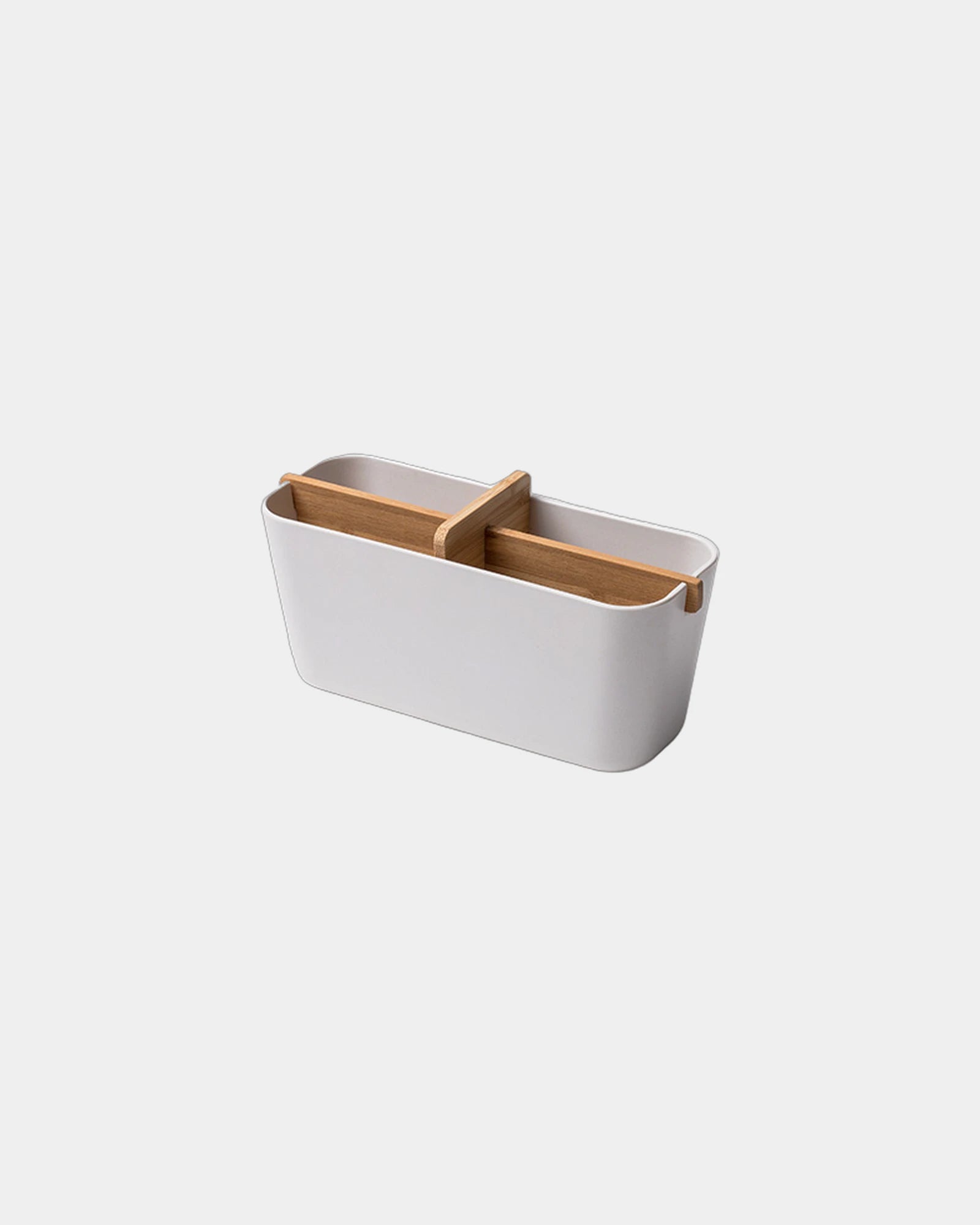 Portaoggetti bagno bambù Lexon Zen Large da personalizzare - Bianco