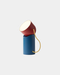 Lampada LED portatile Lexon Orbe da personalizzare - Blu anatra/Rosso/Giallo
