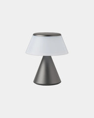 Lampada LED alluminio Lexon Luma S da personalizzare - Grigio canna di fucile