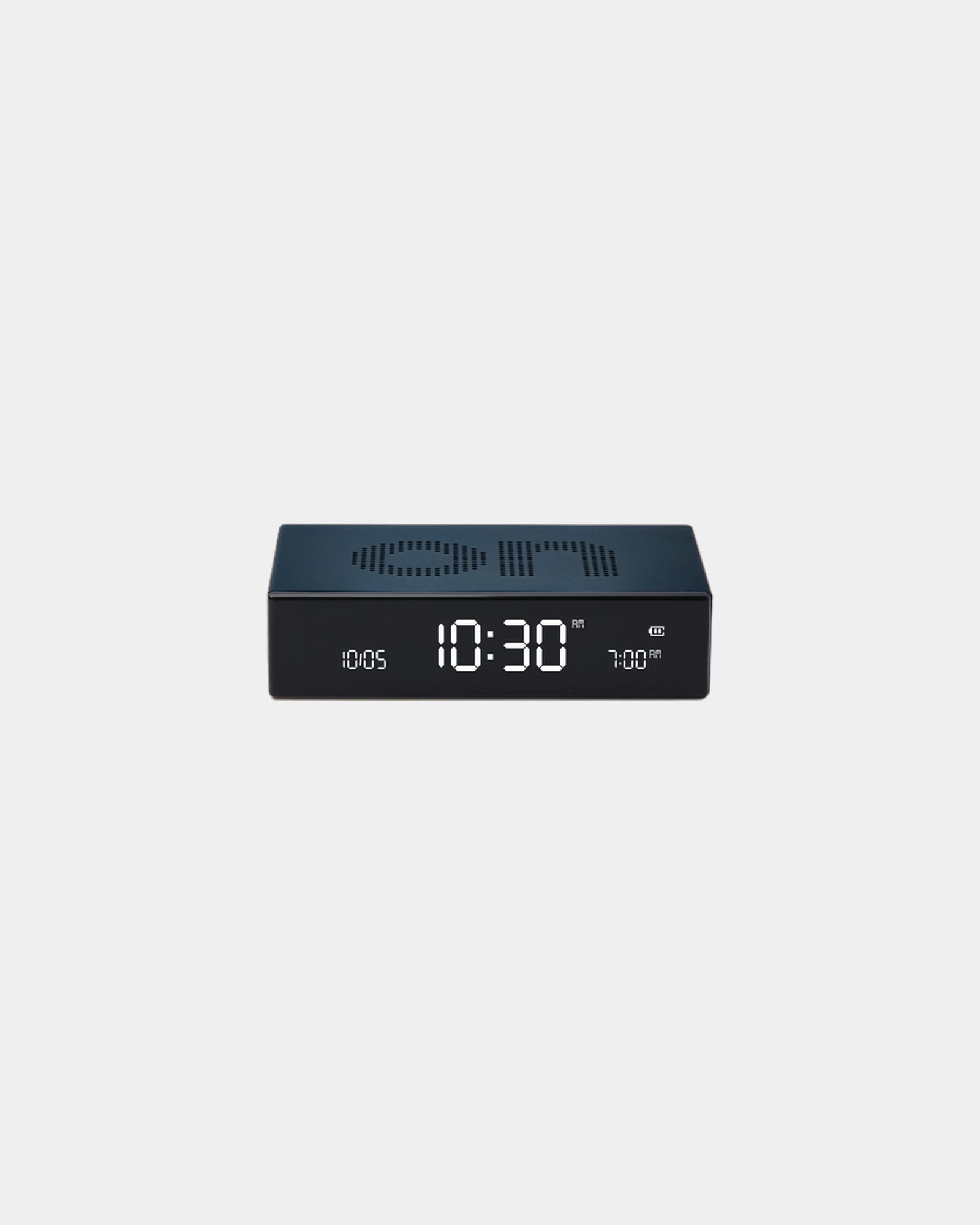 Sveglia LCD alluminio Lexon Flip Premium da personalizzare - Blu scuro